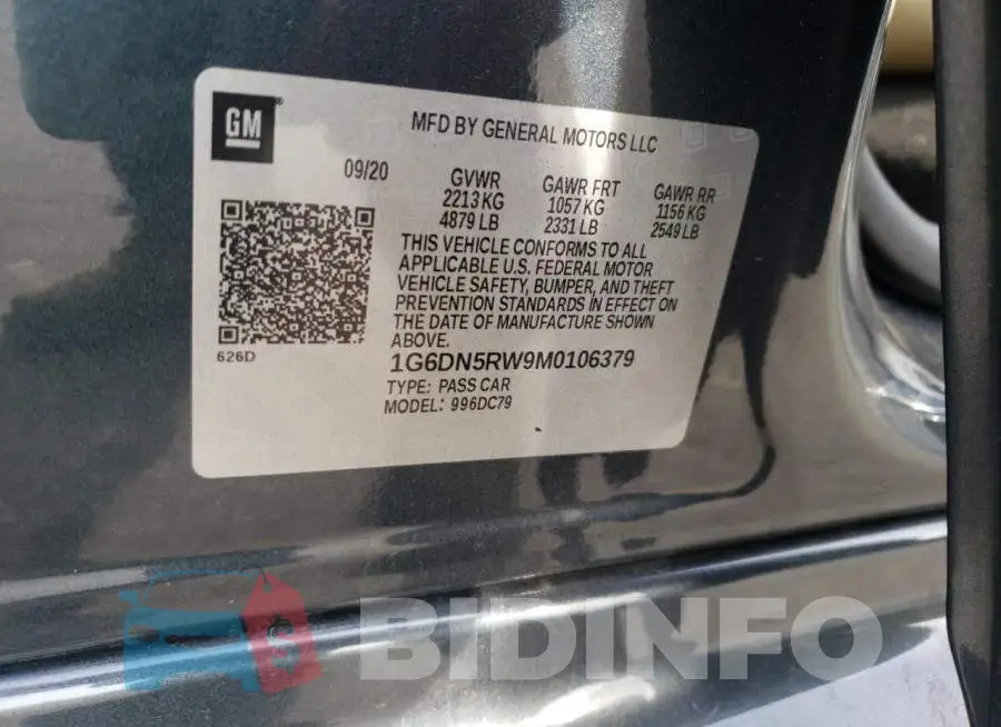 1G6DN5RW9M0106379 Photo# 10