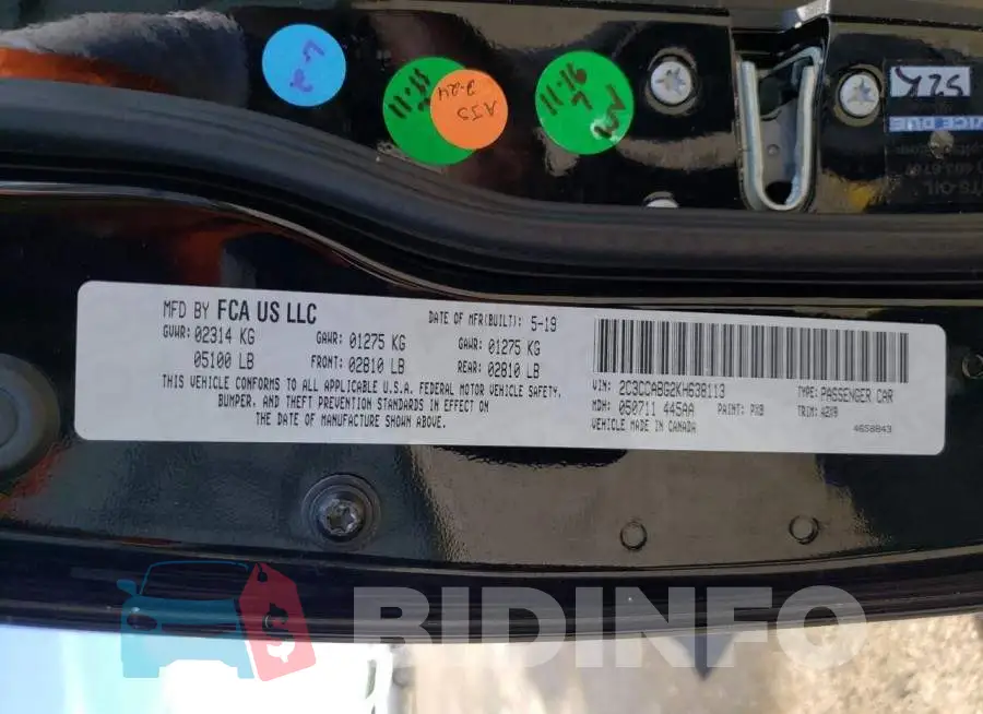 2C3CCABG2KH638113 Photo# 10