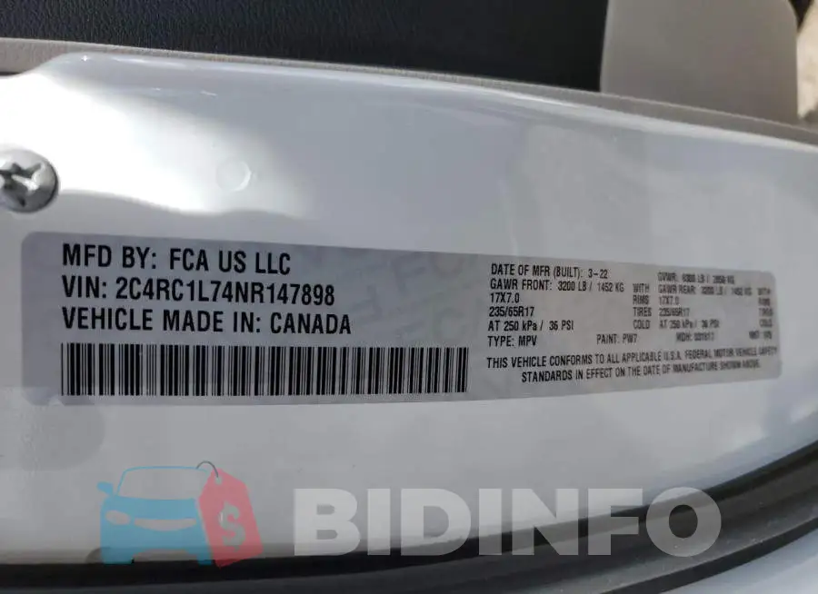2C4RC1L74NR147898 Photo# 10