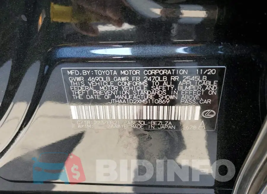 JTHAA1D2XM5110869 Photo# 10