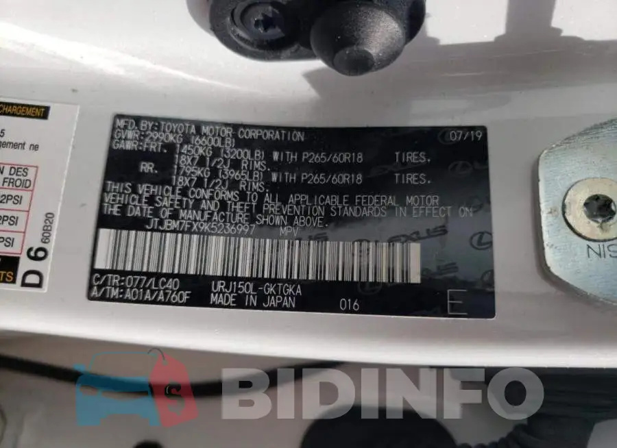 JTJBM7FX9K5236997 Photo# 10