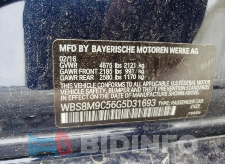 WBS8M9C56G5D31693 Photo# 10
