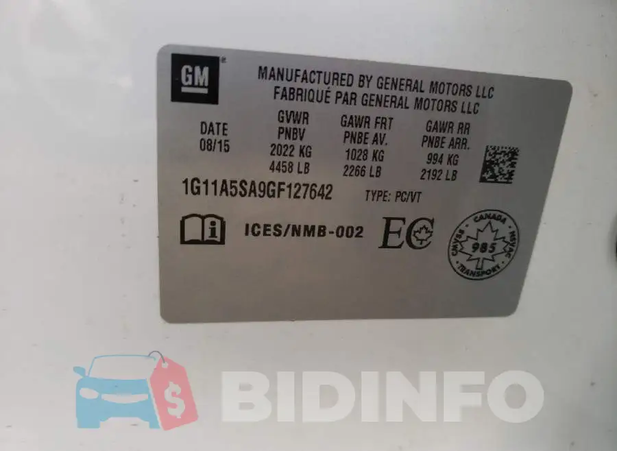1G11A5SA9GF127642 Photo# 10