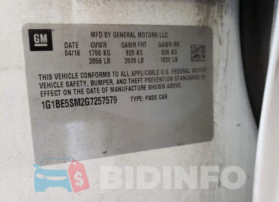 1G1BE5SM2G7257579 Photo# 10