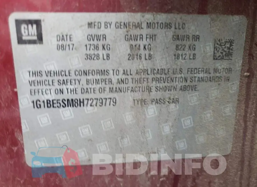 1G1BE5SM8H7279779 Photo# 10