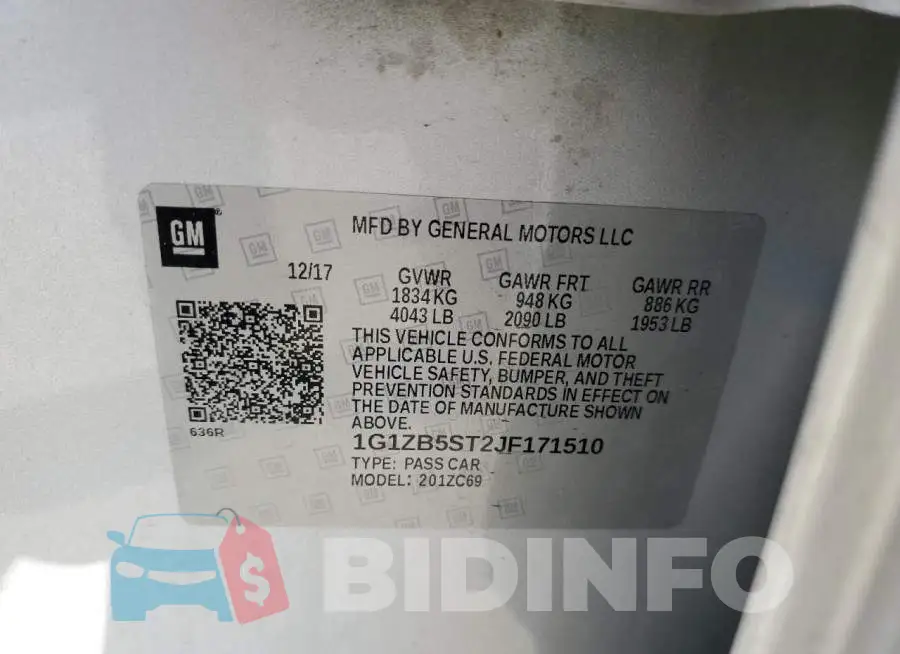 1G1ZB5ST2JF171510 Photo# 10