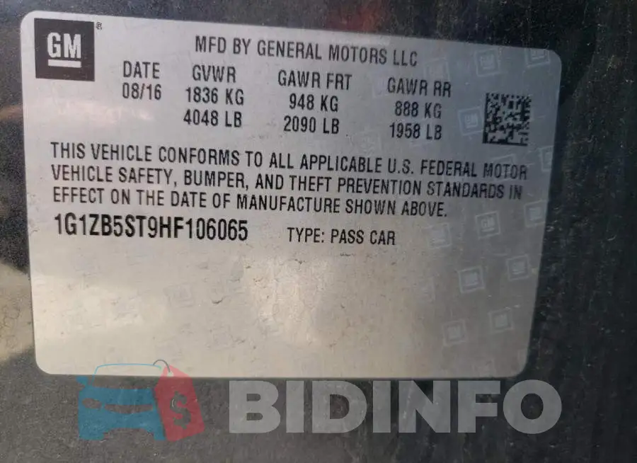 1G1ZB5ST9HF106065 Photo# 10