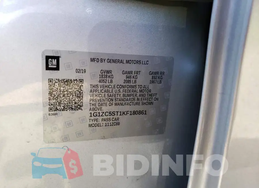 1G1ZC5ST1KF180861 Photo# 10
