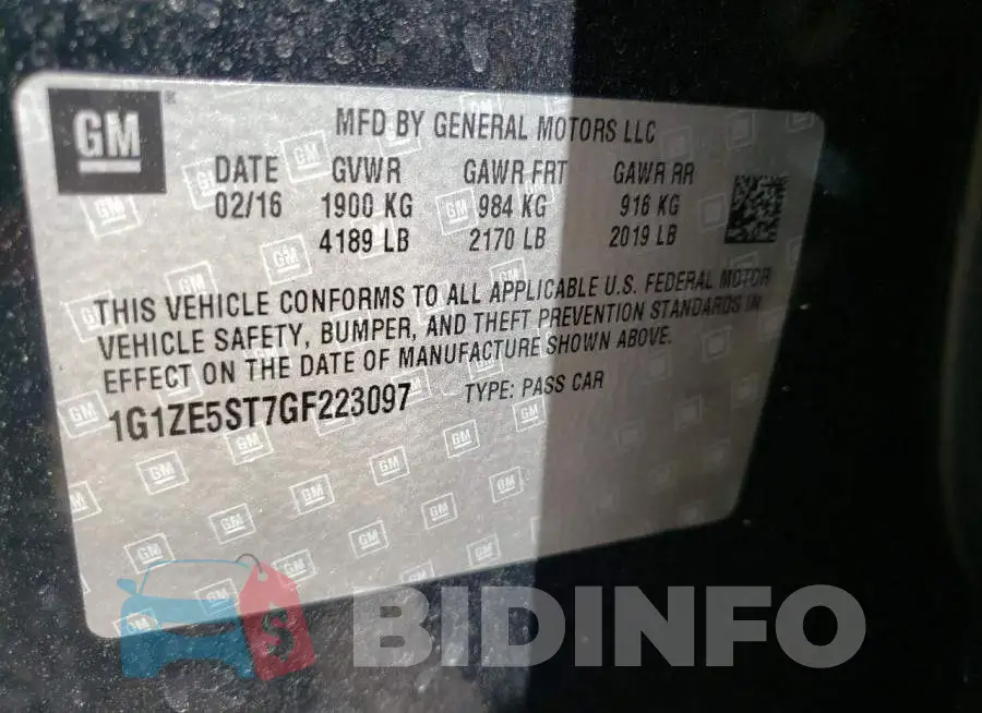 1G1ZE5ST7GF223097 Photo# 10