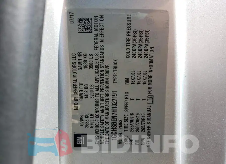 1GCHSBEN7H1327191 Photo# 10