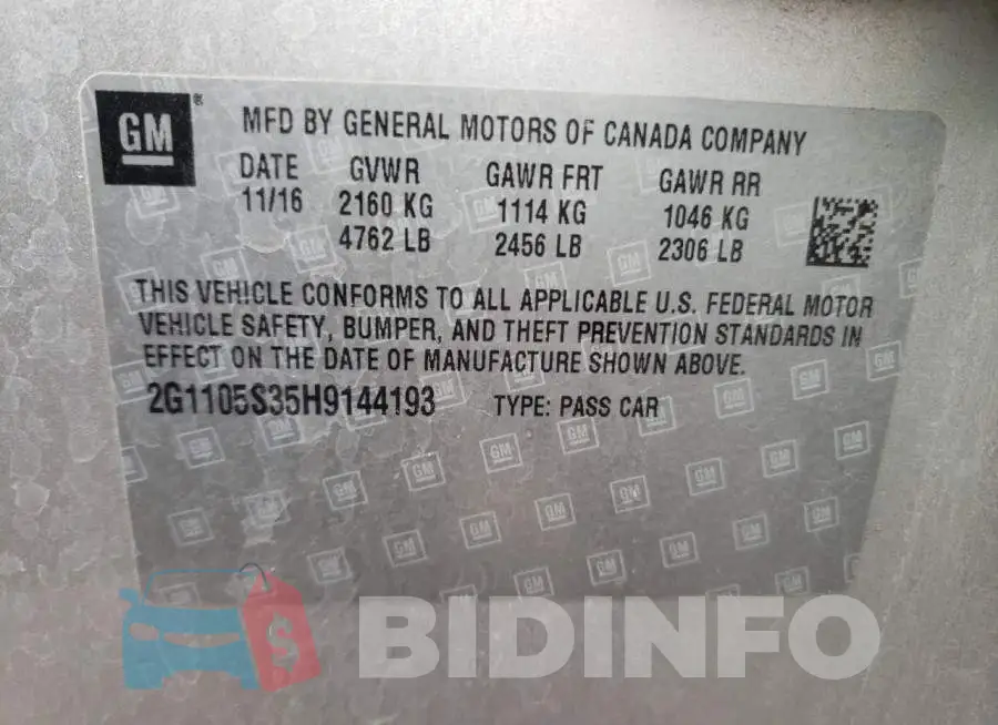 2G1105S35H9144193 Photo# 10