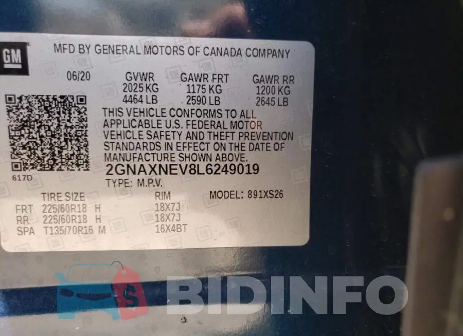 2GNAXNEV8L6249019 Photo# 10