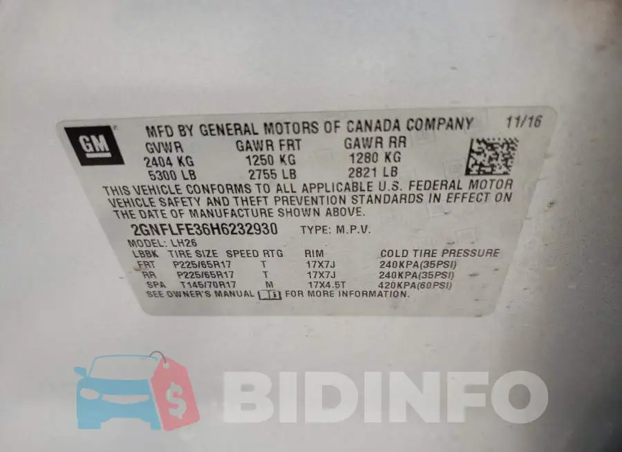2GNFLFE36H6232930 Photo# 10