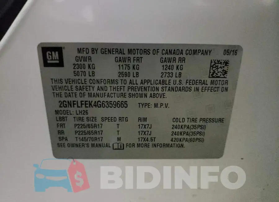 2GNFLFEK4G6359665 Photo# 10
