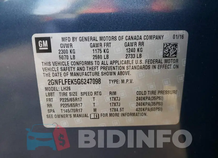 2GNFLFEK5G6247098 Photo# 10