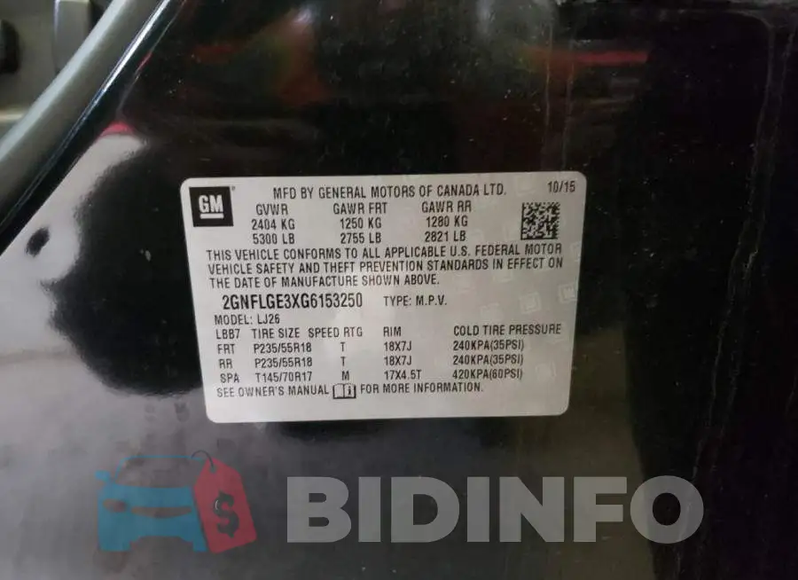 2GNFLGE3XG6153250 Photo# 10