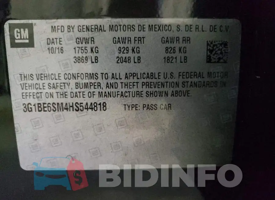 3G1BE6SM4HS544818 Photo# 10