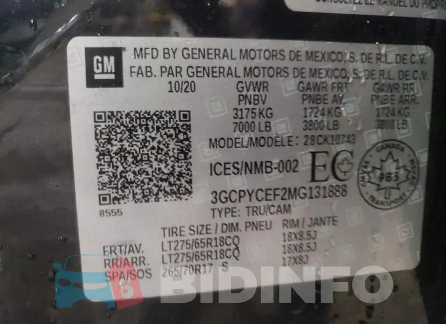 3GCPYCEF2MG131888 Photo# 10
