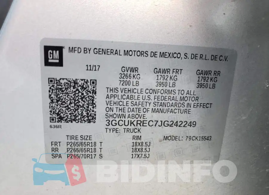 3GCUKREC7JG242249 Photo# 10
