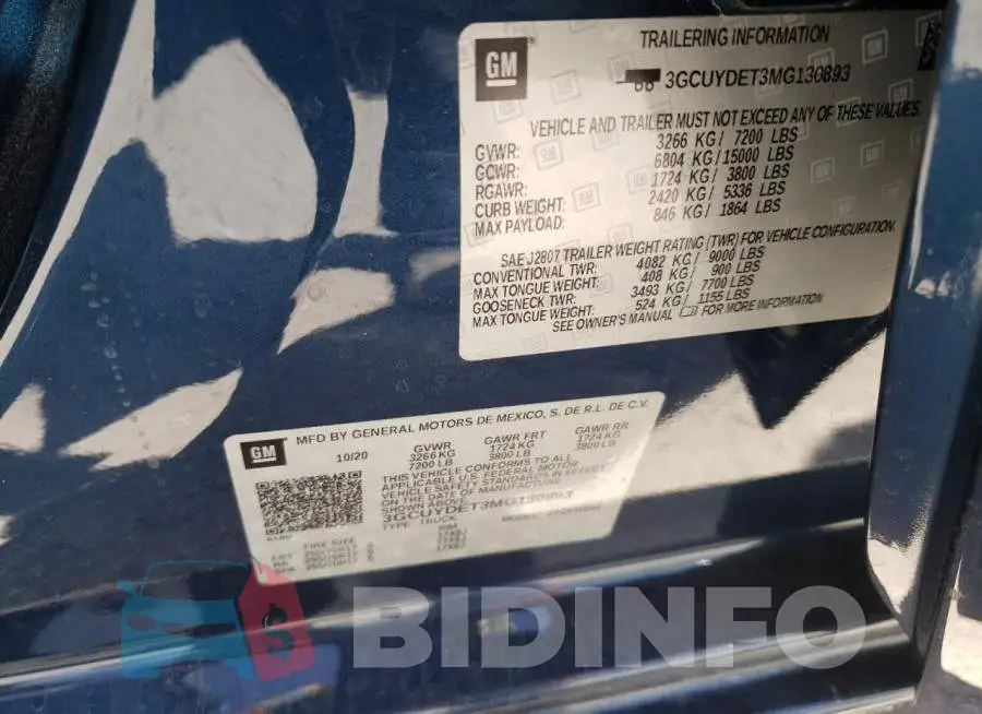 3GCUYDET3MG130893 Photo# 10