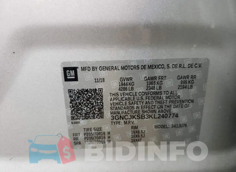 3GNCJKSB3KL240774 Photo# 10