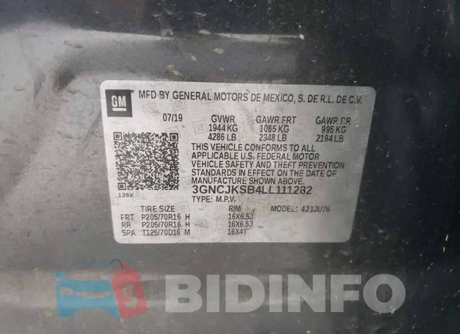 3GNCJKSB4LL111282 Photo# 10