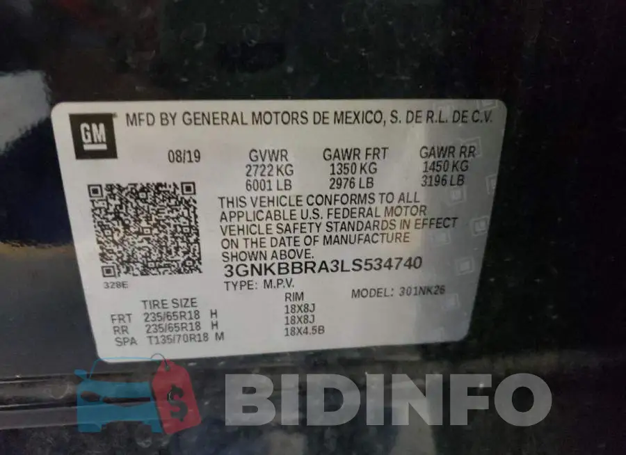 3GNKBBRA3LS534740 Photo# 10