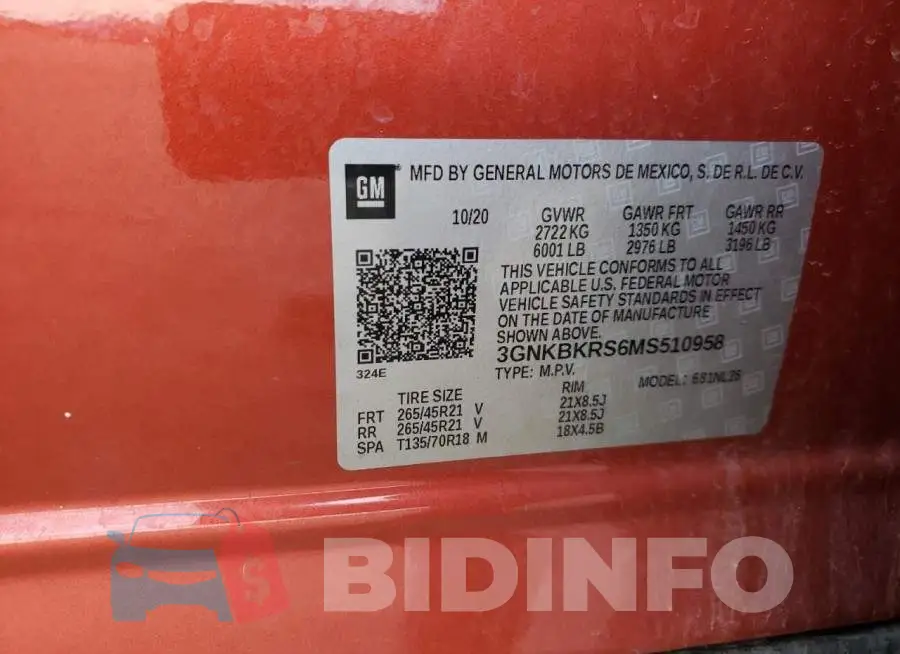 3GNKBKRS6MS510958 Photo# 10