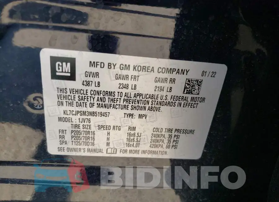 KL7CJPSM3NB519457 Photo# 10
