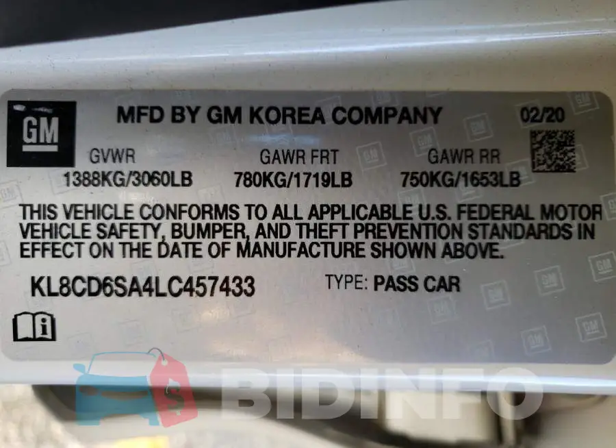 KL8CD6SA4LC457433 Photo# 10