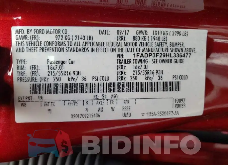 1FADP3F29HL336477 Photo# 10