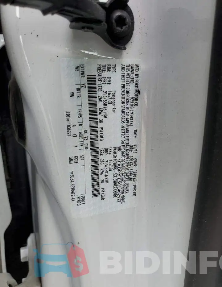 1FADP3FE5GL402127 Photo# 10