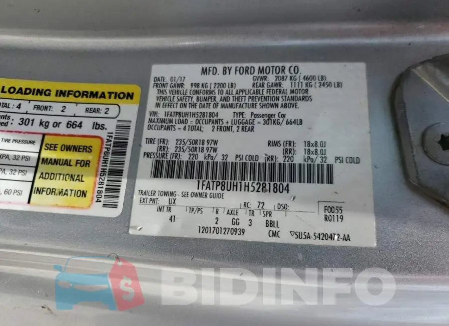 1FATP8UH1H5281804 Photo# 10