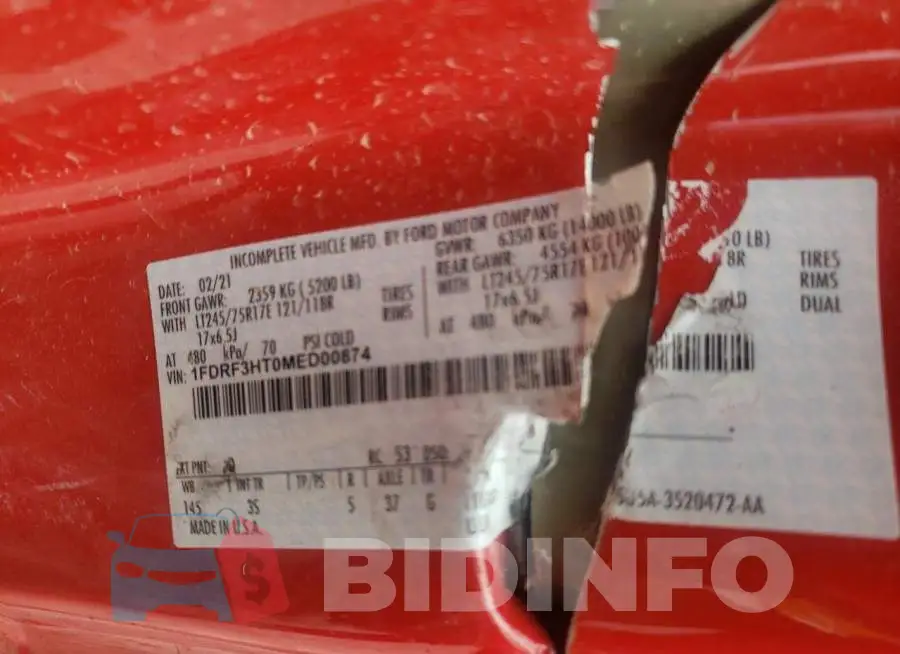 1FDRF3HT0MED00874 Photo# 10