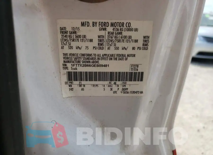 1FT7X2B66GEB59481 Photo# 10
