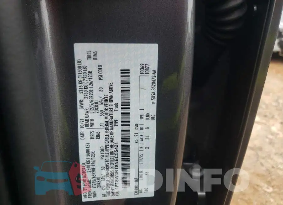 1FT8W3BT8NEC55421 Photo# 10