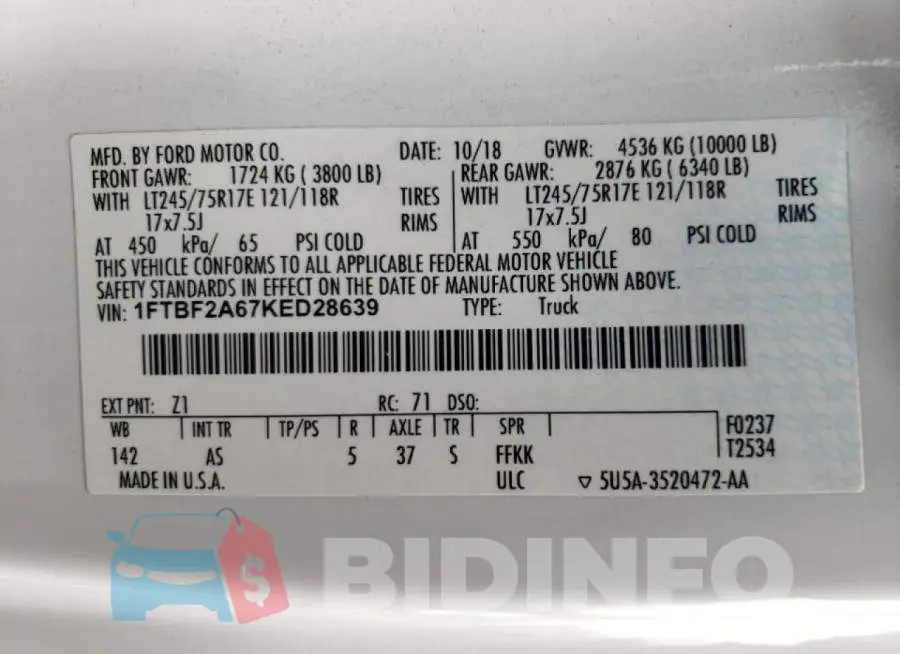 1FTBF2A67KED28639 Photo# 10