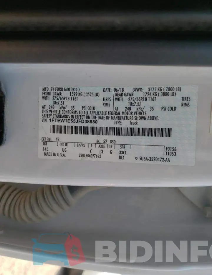 1FTEW1E55JFD38880 Photo# 10