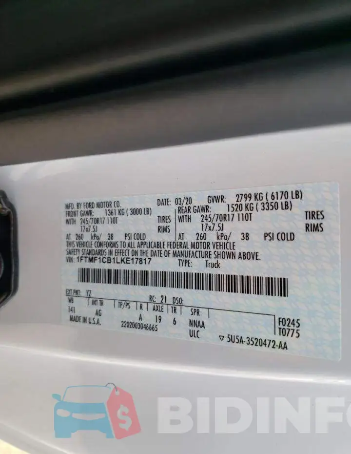 1FTMF1CB1LKE17817 Photo# 10