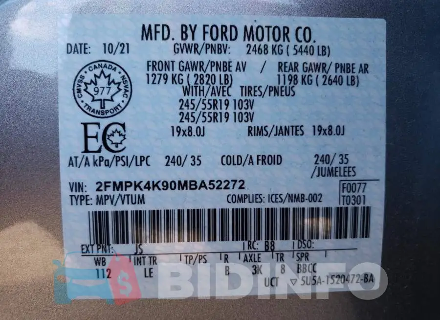 2FMPK4K90MBA52272 Photo# 10