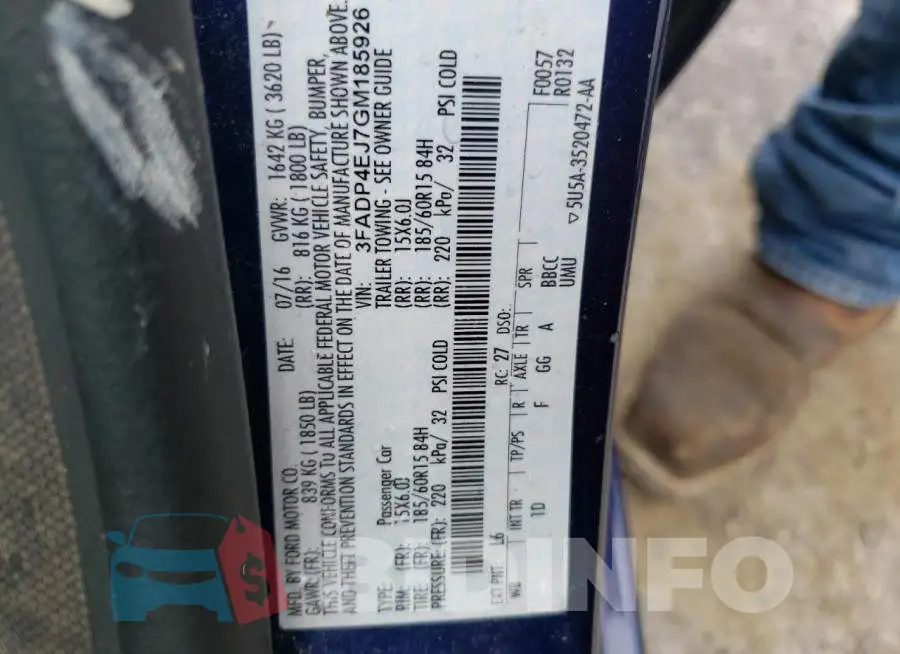 3FADP4EJ7GM185926 Photo# 10