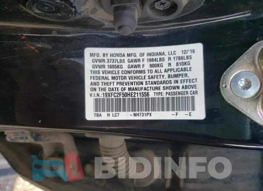 19XFC2F50HE211556 Photo# 10