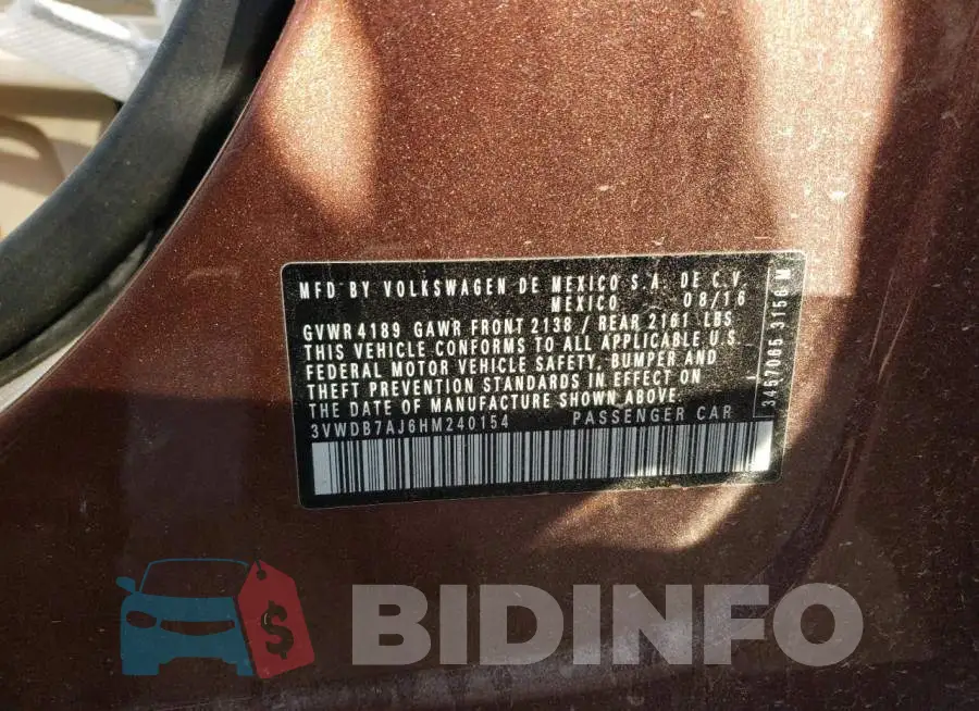 3VWDB7AJ6HM240154 Photo# 10