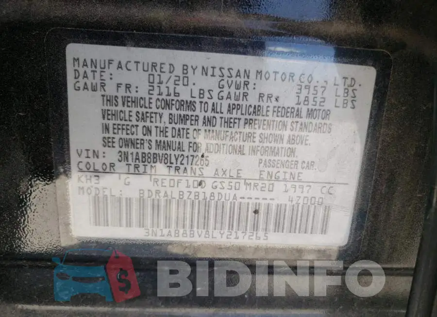 3N1AB8BV8LY217265 Photo# 10