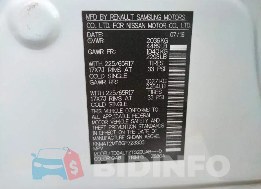 KNMAT2MT8GP723303 Photo# 10