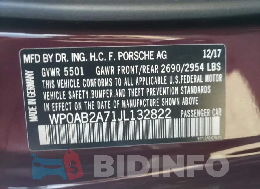 WP0AB2A71JL132822 Photo# 10