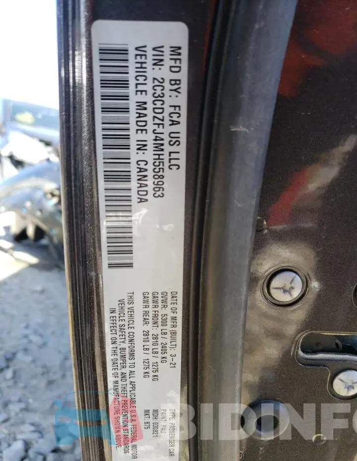 2C3CDZFJ4MH558963 Photo# 10