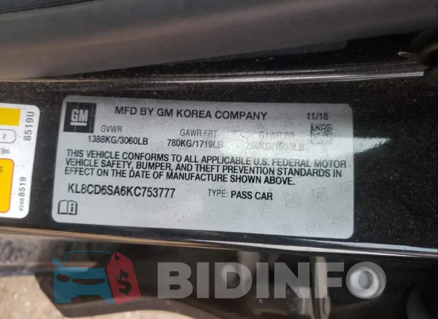 KL8CD6SA6KC753777 Photo# 10