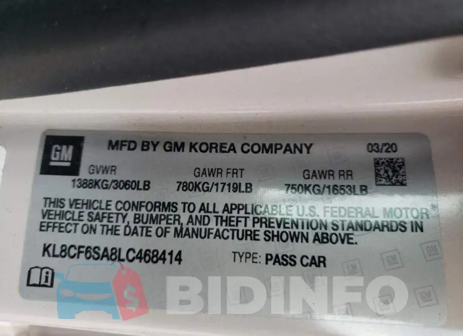 KL8CF6SA8LC468414 Photo# 10