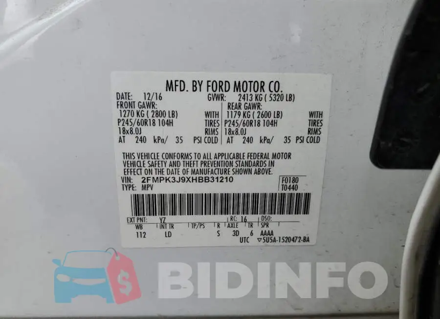 2FMPK3J9XHBB31210 Photo# 10